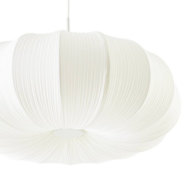 Lampa wisząca Marielle Lindby, możliwość ściemniania, biały / opal, salon / jadalnia, tkanina / materiał / jedwab, skandynawski