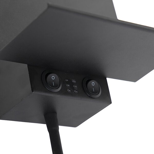 Inteligentna lampa ścienna czarna z USB i ramieniem giętkim w tym Wifi G9 - Flero