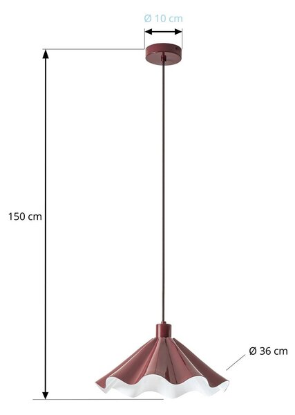Lampa wisząca Lilliet Lindby, możliwość ściemniania, czerwony, salon / jadalnia, metal, nowoczesny