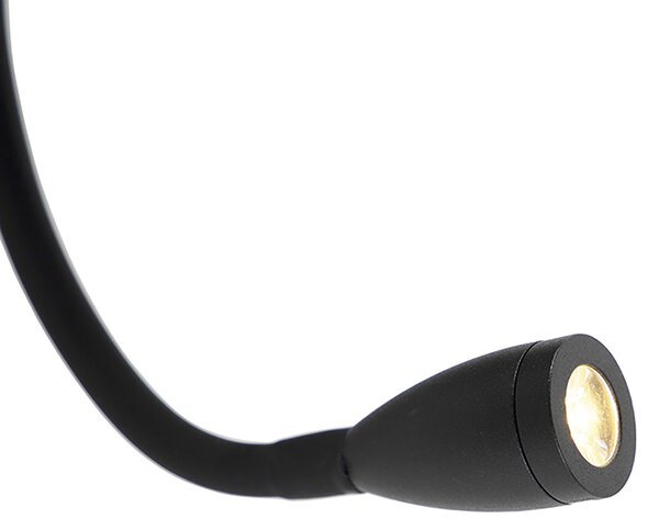 Inteligentna lampa ścienna czarna z USB i ramieniem giętkim w tym Wifi G9 - Flero