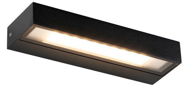 Nowoczesny kinkiet czarny 22 cm z LED IP65 - Hannah