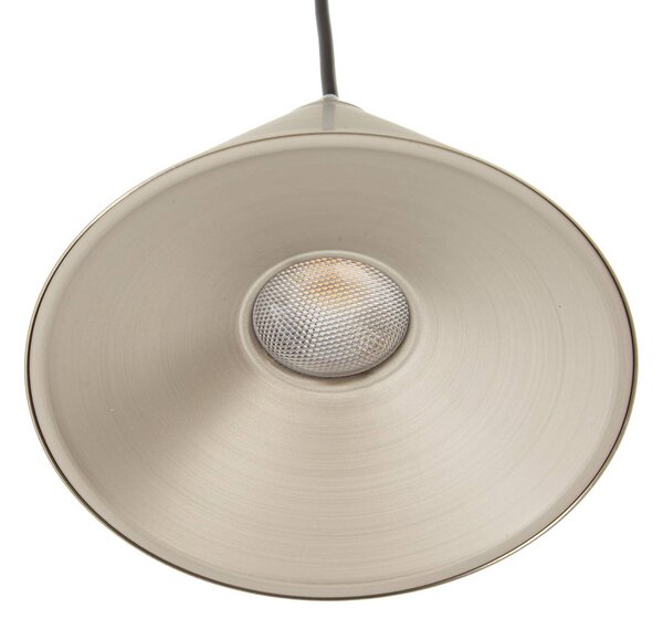 Lampa wisząca Rhodes Lucande, możliwość ściemniania, aluminiowy / szary / cynkowy, salon / jadalnia, metal, nowoczesny