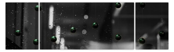 Abstrakcyjny obraz - zielone kulki (170x50 cm)