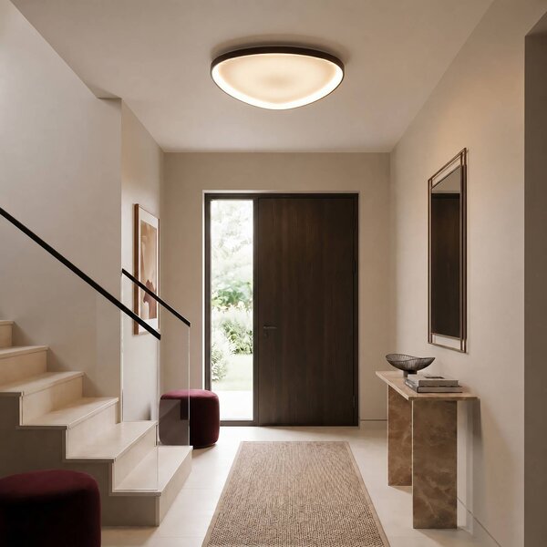 Lampa sufitowa Asken Lucande, możliwość ściemniania, brązowy / rdzawy, przedpokój, aluminium, nowoczesny