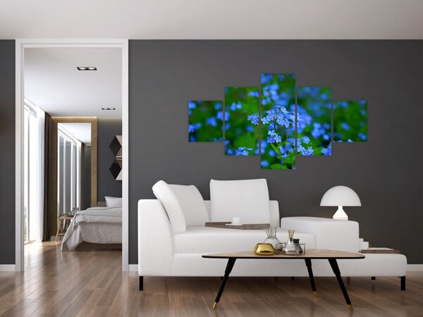 Obraz niebieskich kwiatów (125x70 cm)