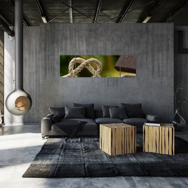 Obraz serca z liny (170x50 cm)