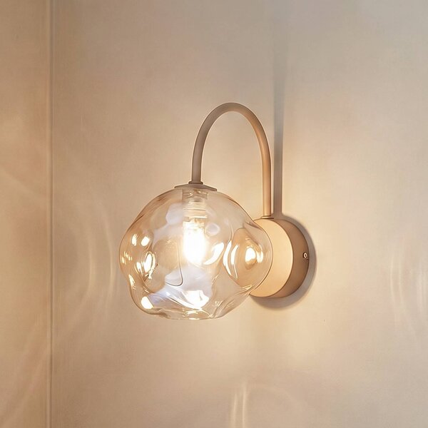Kinkiet Lava TK Lighting, możliwość ściemniania, kremowy / amber, salon / jadalnia, szkło