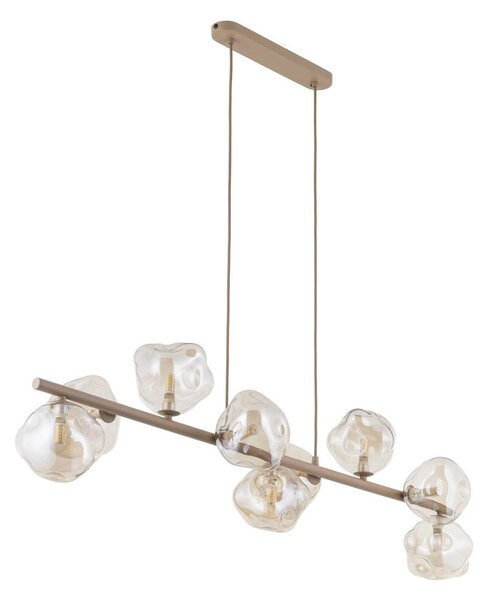 Lampa wisząca szklana Lava TK Lighting, możliwość ściemniania, kremowy / amber, salon / jadalnia, szkło