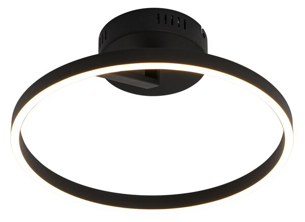 Designerska lampa sufitowa czarna z wbudowanym LED z 3-stopniowym ściemniaczem - Anello