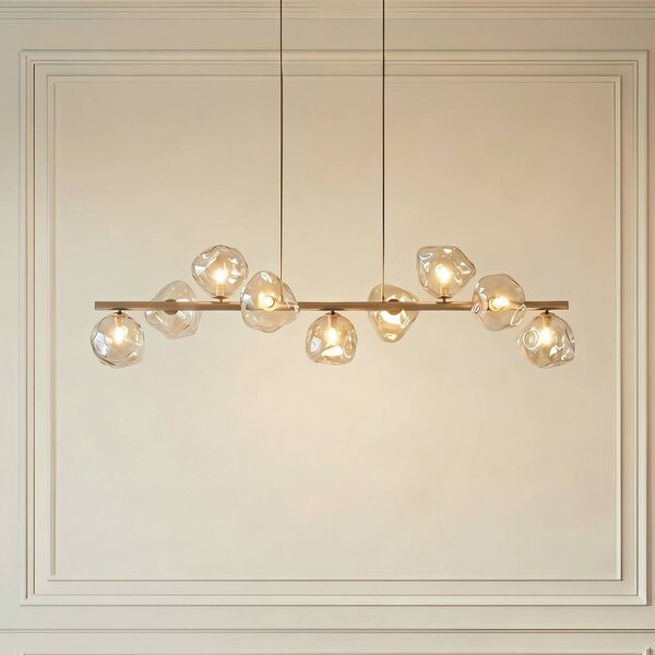 Lampa wisząca szklana Lava TK Lighting, możliwość ściemniania, kremowy / amber, salon / jadalnia, szkło