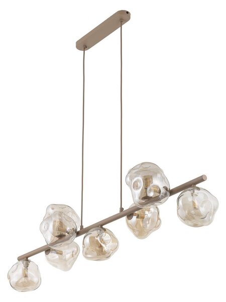 Lampa wisząca szklana Lava TK Lighting, możliwość ściemniania, kremowy / amber, salon / jadalnia, szkło