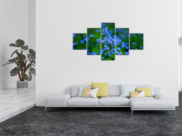 Obraz niebieskich kwiatów (125x70 cm)