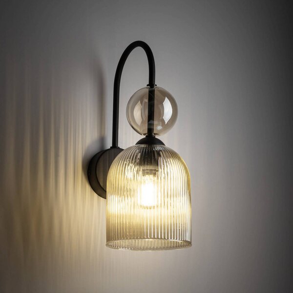 Kinkiet Sophia TK Lighting, możliwość ściemniania, aluminiowy / szary / cynkowy, salon / jadalnia, szkło
