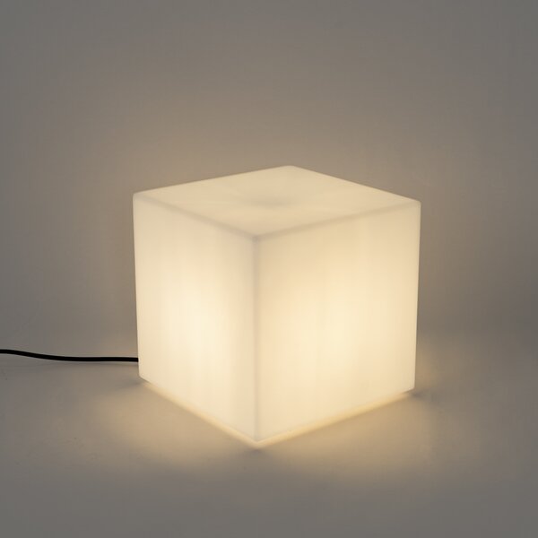 Nowoczesna lampa zewnętrzna biała 30 cm kwadratowa IP44 - Nura