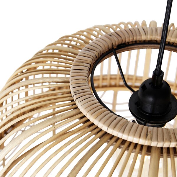 Inteligentna lampa wisząca z rattanu 49 cm z WiFi G95 - Michelle