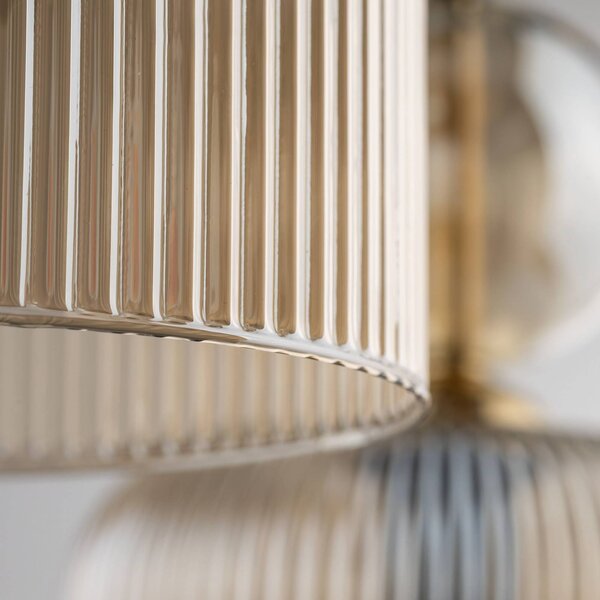 Lampa wisząca szklana Sophia TK Lighting, możliwość ściemniania, aluminiowy / szary / cynkowy, salon / jadalnia, szkło