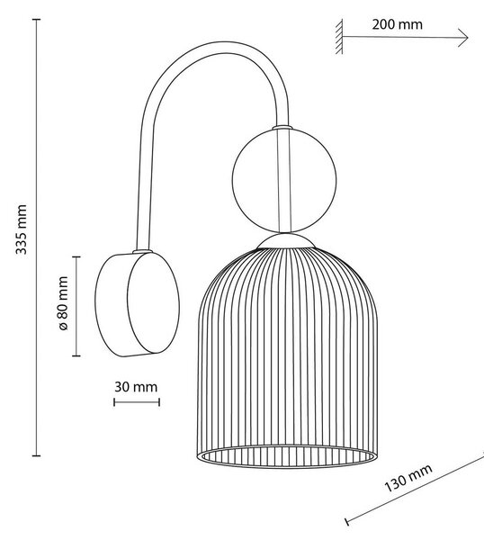 Kinkiet Sophia TK Lighting, możliwość ściemniania, aluminiowy / szary / cynkowy, salon / jadalnia, szkło