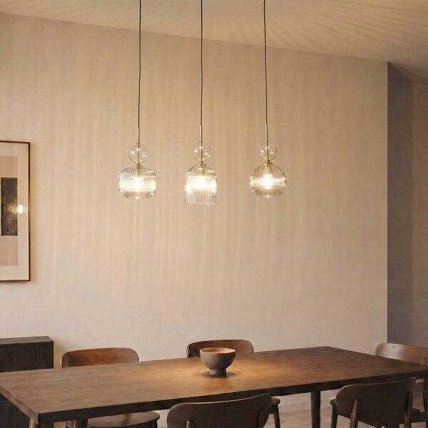 Lampa wisząca szklana Sophia TK Lighting, możliwość ściemniania, aluminiowy / szary / cynkowy, salon / jadalnia, szkło