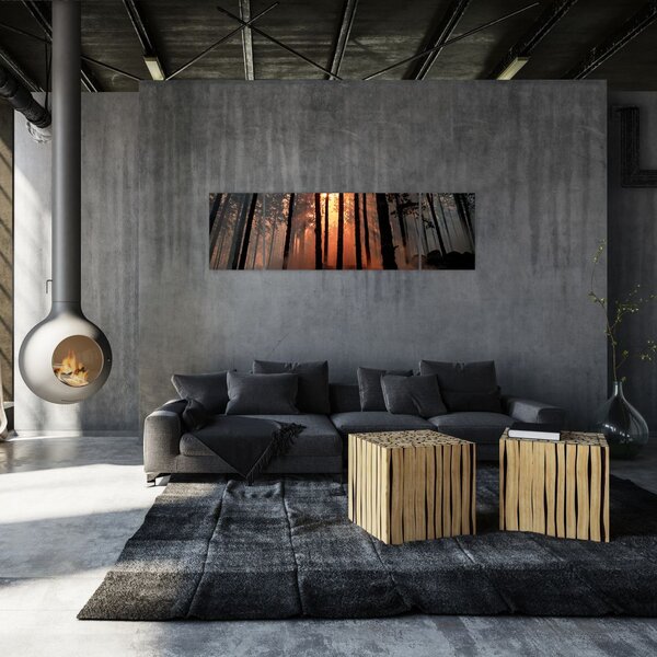 Obraz ciemnego lasu (170x50 cm)