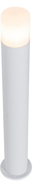 Stojąca lampa zewnętrzna biała z opalowym kloszem 70 cm - Odense