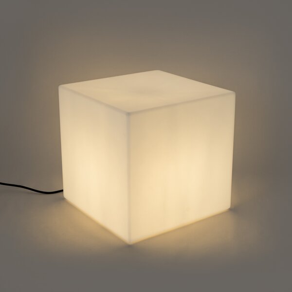 Nowoczesna lampa zewnętrzna biała 38 cm kwadratowa IP44 - Nura