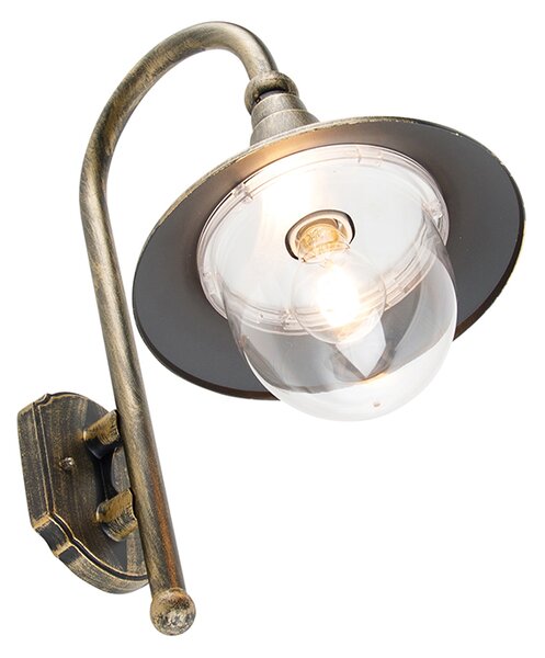 Inteligentna lampa ścienna zewnętrzna antyczne złoto IP44 z WiFi A60 - Daphne