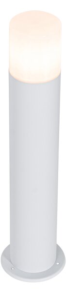 Stojąca lampa zewnętrzna biała z opalowym kloszem 50 cm - Odense