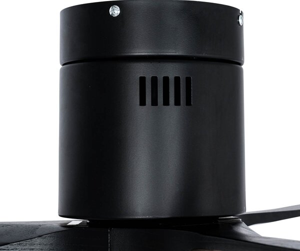 Czarny wentylator sufitowy z LED i pilotem - Sofia