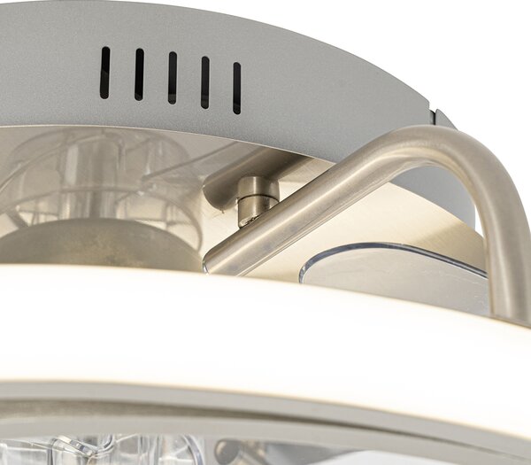 Stalowy wentylator sufitowy 46,5 cm z pilotem i diodami LED - Kees