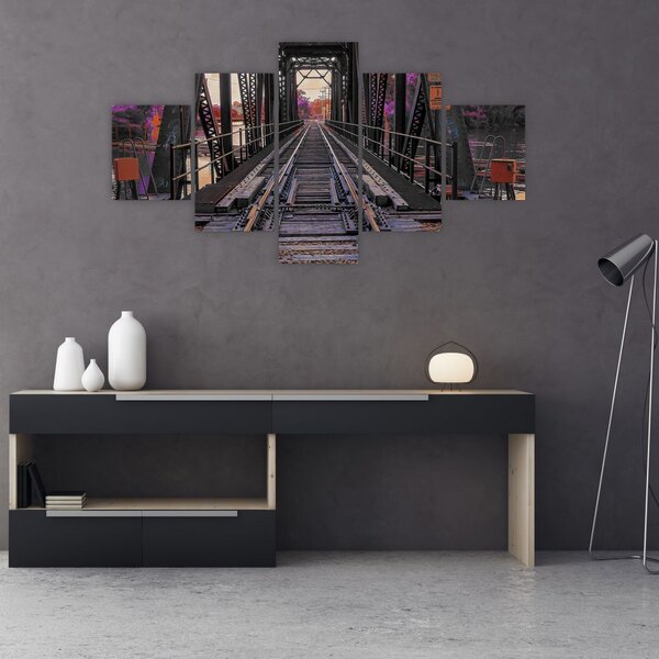 Obraz mostu kolejowego (125x70 cm)