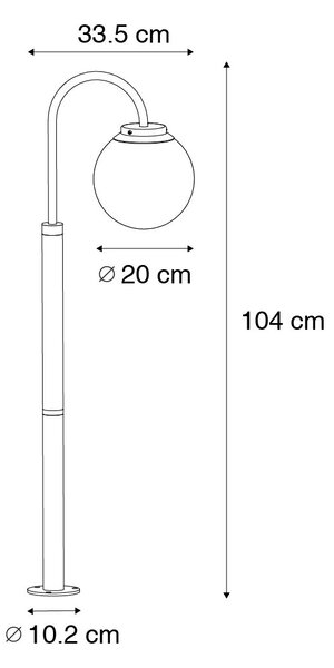 Nowoczesny lampion czarny z tworzywa sztucznego 104 cm IP44 - Sfera