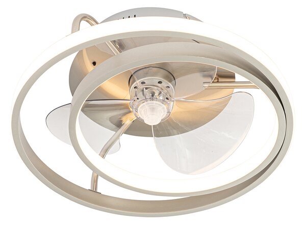 Stalowy wentylator sufitowy 46,5 cm z pilotem i diodami LED - Kees