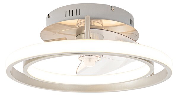 Stalowy wentylator sufitowy 46,5 cm z pilotem i diodami LED - Kees