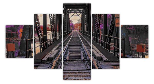 Obraz mostu kolejowego (125x70 cm)