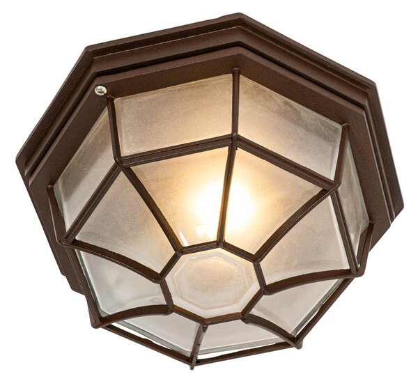 Rustykalna lampa sufitowa rdzawobrązowa 26,5 IP44 - Bri