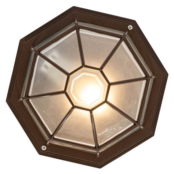 Rustykalna lampa sufitowa rdzawobrązowa 26,5 IP44 - Bri