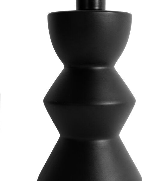Designerska lampa stołowa czarna z abażurem z czarnego weluru w kolorze zielonym ze złotem 35 cm - Alisia