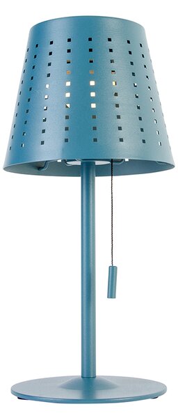 Zestaw 2 lamp stołowych niebieskich, w tym LED 3-stopniowy ściemniacz ładowany i solarny - Ferre