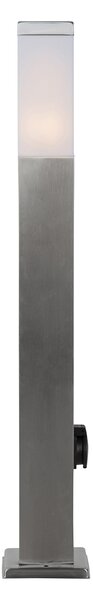Lampa zewnętrzna stalowa 80 cm z gniazdkiem IP44 - Malios