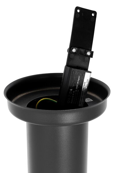 Nowoczesna lampa ogrodowa stojąca ciemnoszara z opalizującym szkłem 110 cm IP44 - Rox