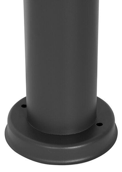 Nowoczesna lampa ogrodowa stojąca ciemnoszara z opalizującym szkłem 110 cm IP44 - Rox