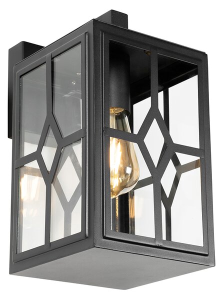 Klasyczna lampa ścienna zewnętrzna czarna IP44 - Dover