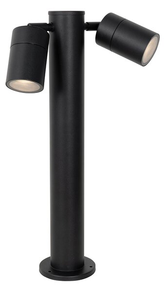 Stojąca lampa zewnętrzna czarna 45 cm IP44 regulowana 2-światłowa - Duo
