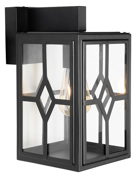 Klasyczna lampa ścienna zewnętrzna czarna IP44 - Dover