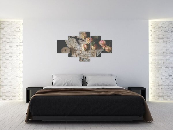 Obraz nut i róż (125x70 cm)