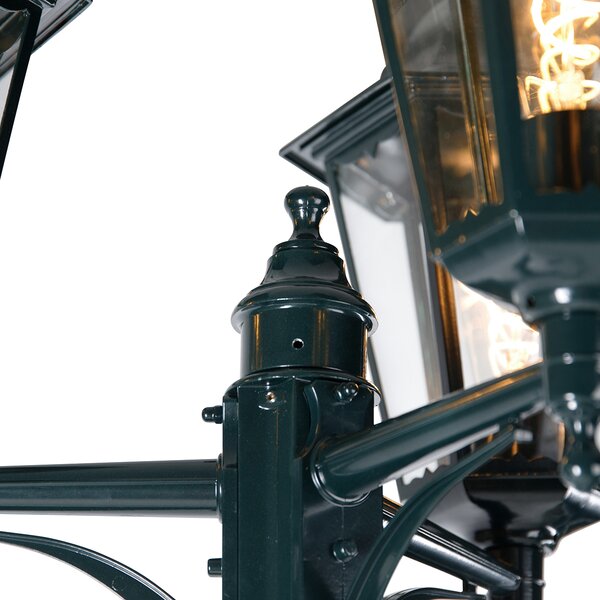 Rustykalna lampa zewnętrzna ciemnozielona 3-światłowa IP44 - New Orleans