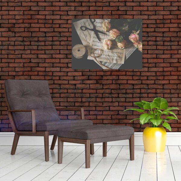 Obraz nut i róż (70x50 cm)