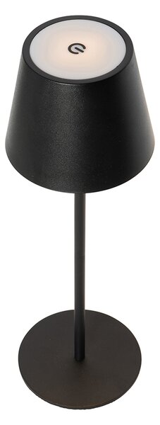 Zestaw 2 lamp stołowych czarnych ze ściemniaczem i akumulatorem - Murdock