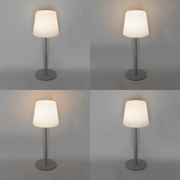 Lampa stołowa szara, ładowalna, z diodą LED i ściemniaczem IP54 - Jude