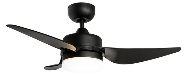 Wentylator sufitowy czarny 86,7 cm z LED z funkcją ściemniania i pilotem - Yuki